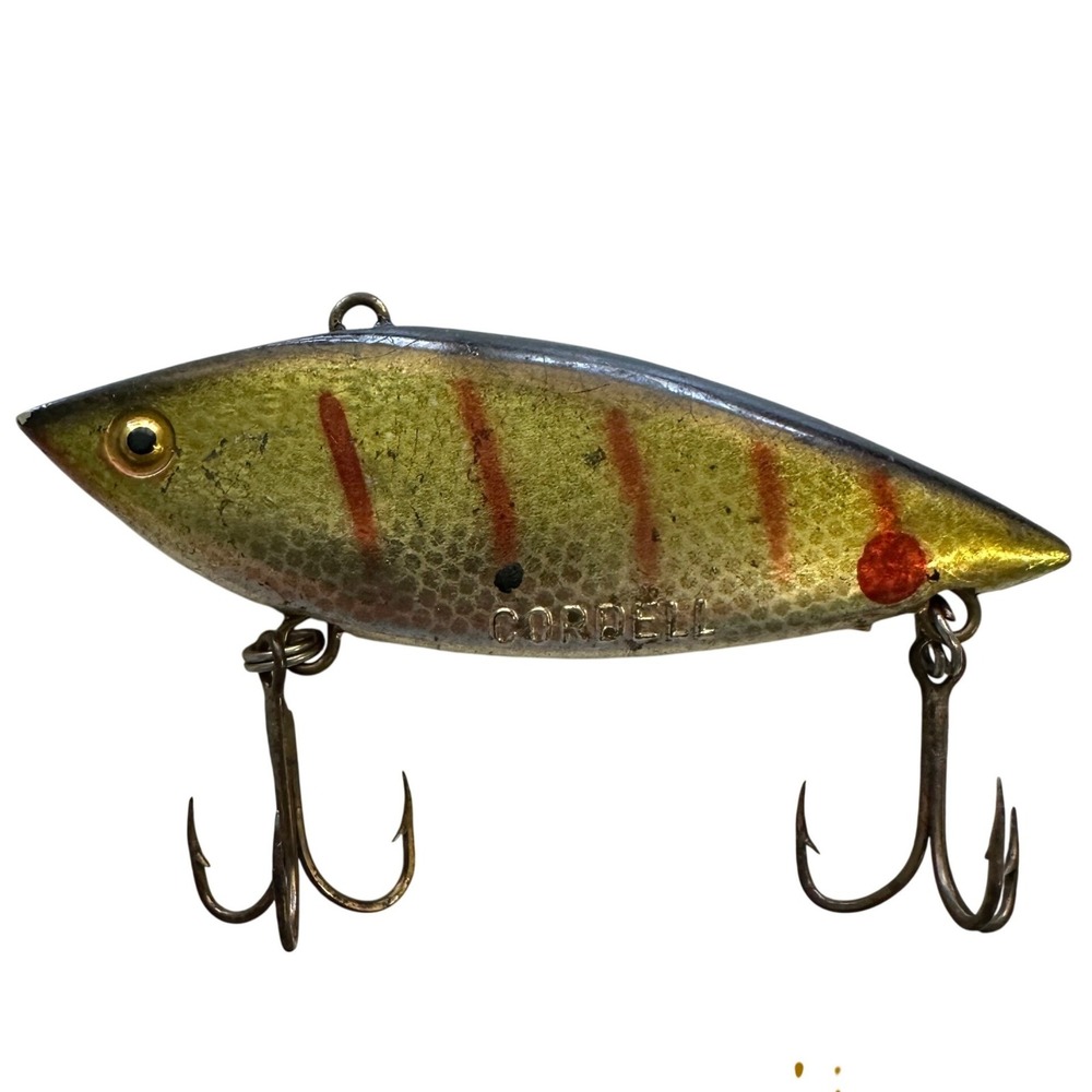 Vintage Cotton Cordell Spot Lipless Crankbait 3in Gold Orange‎ Tiger Stripe Lure
